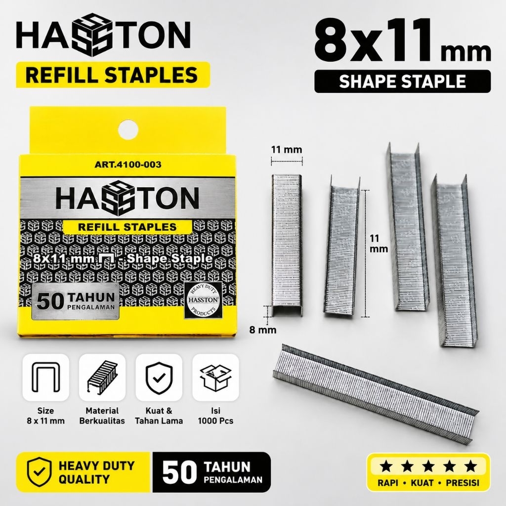 Isi Staples Tembak Hasson 8x11mm Refill Staple Anak Staples Tacker Kawat Staples