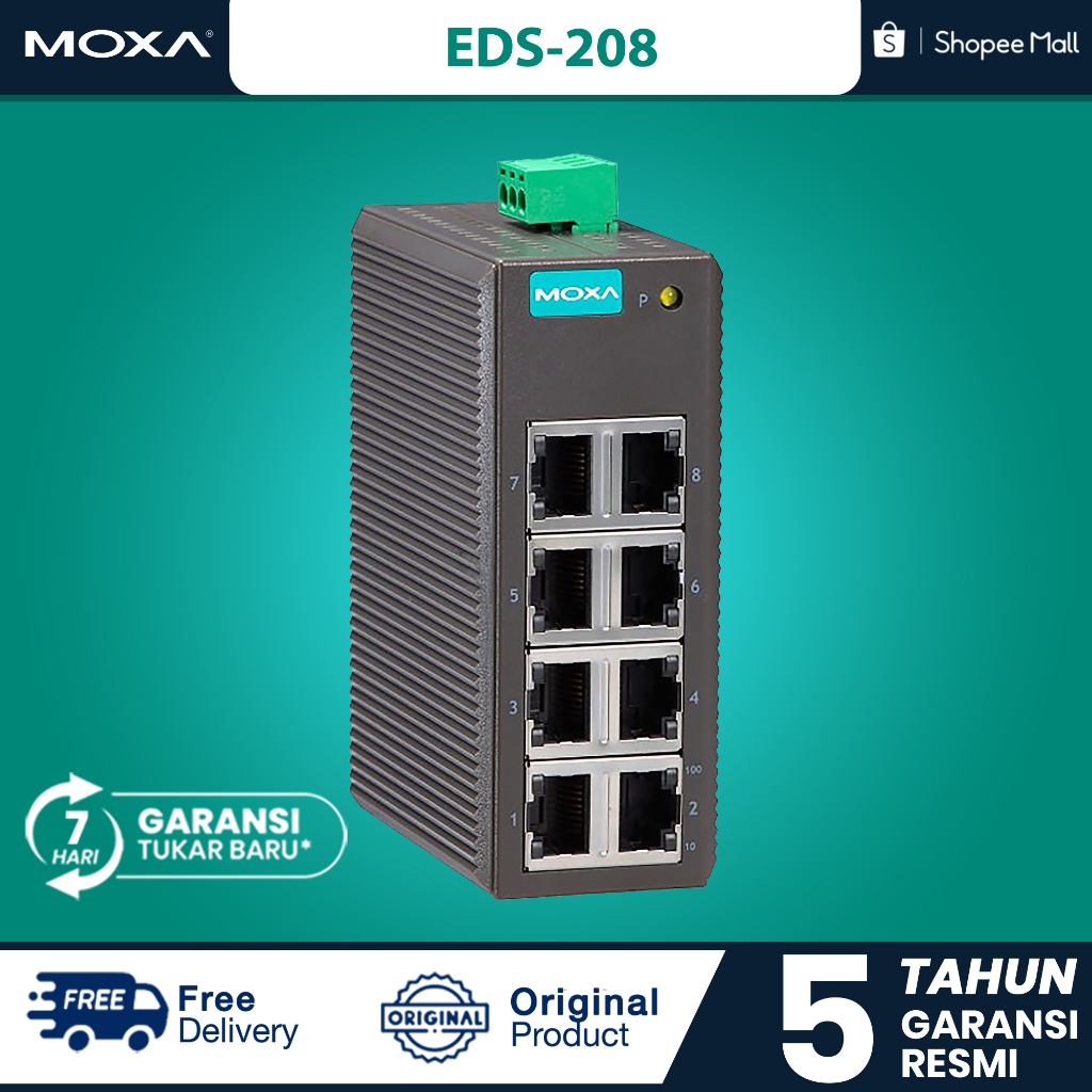 MOXA EDS 208 8 Ports Unmanaged Switches ** Include PPN **