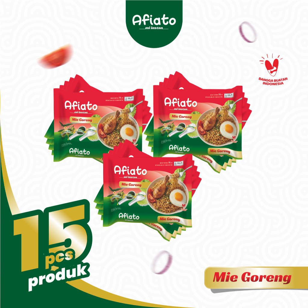 15 Pack Mie Instan Goreng Afiato | Enak Lebih Murah Bermanfaat | Mie Enak Kaya Manfaat | Mie dengan 