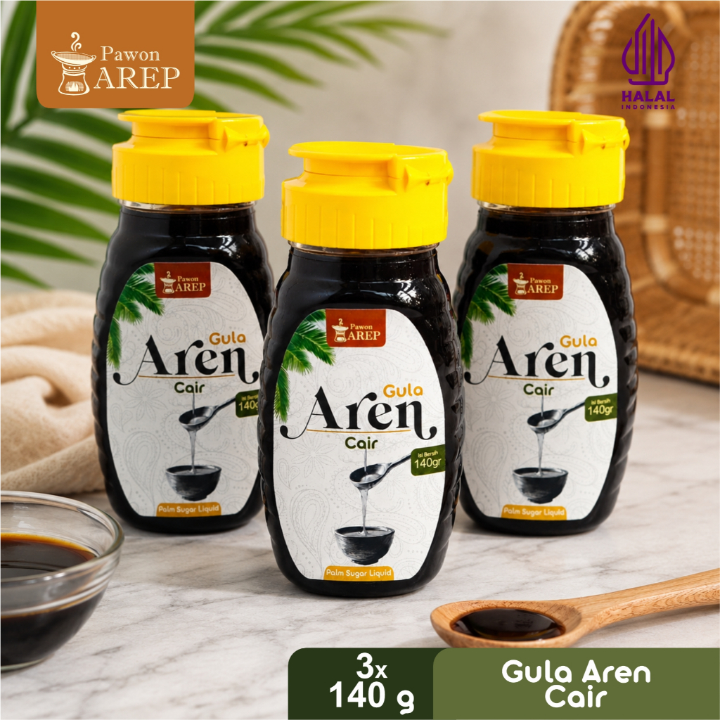 [Bundling 3pcs] Gula Aren Cair Pawon Arep 140gr – Sirup Praktis untuk Minuman, Kopi Susu, Boba, Dess