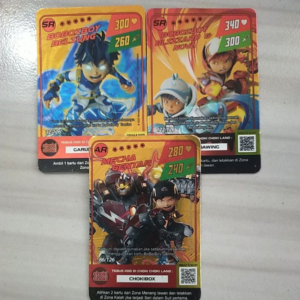 kartu Boboiboy SR Hologram emas - monsta galaxy card