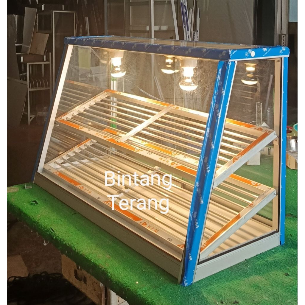 Etalase kaca KFC 100x40x60