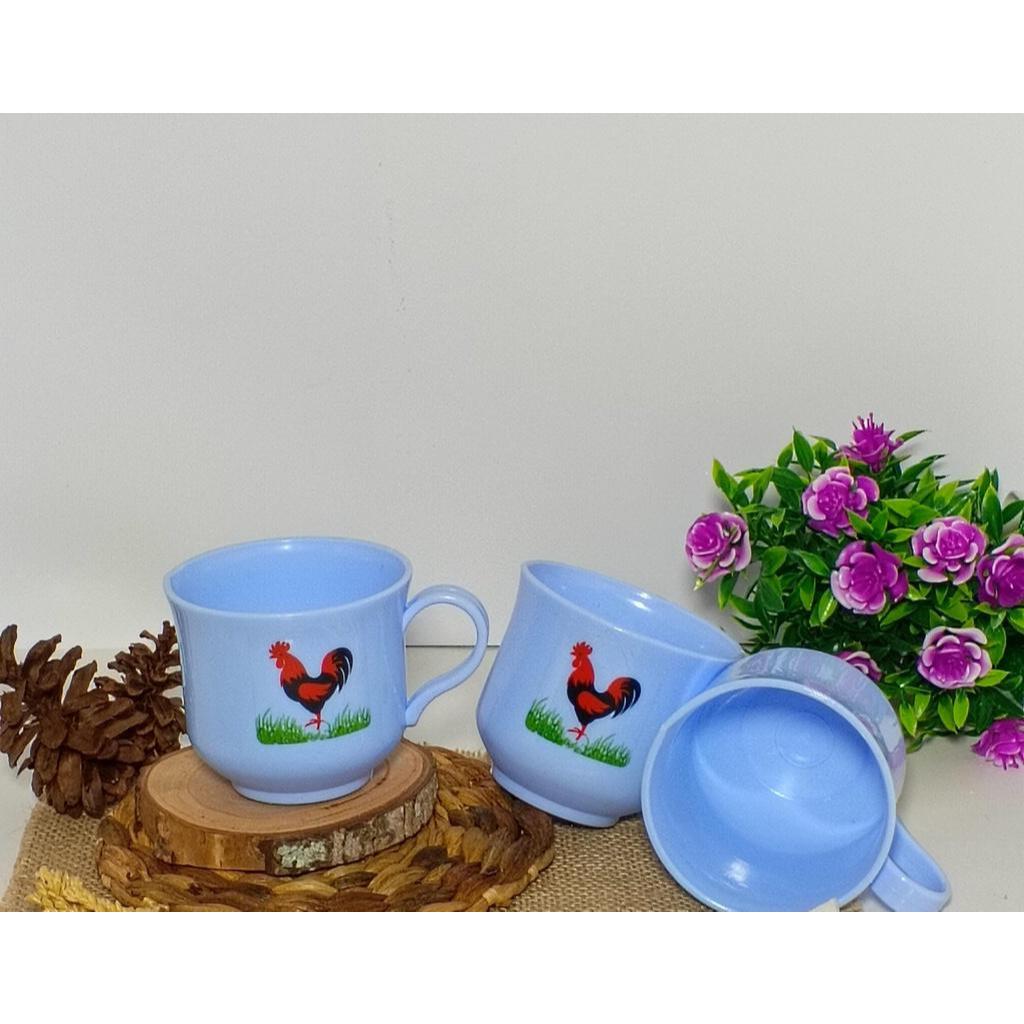 PROMO 1 Lusin Cangkir Plastik Ayam Jago / Cangkir Plastik / cangkir kopi bahan plastik berkualitas