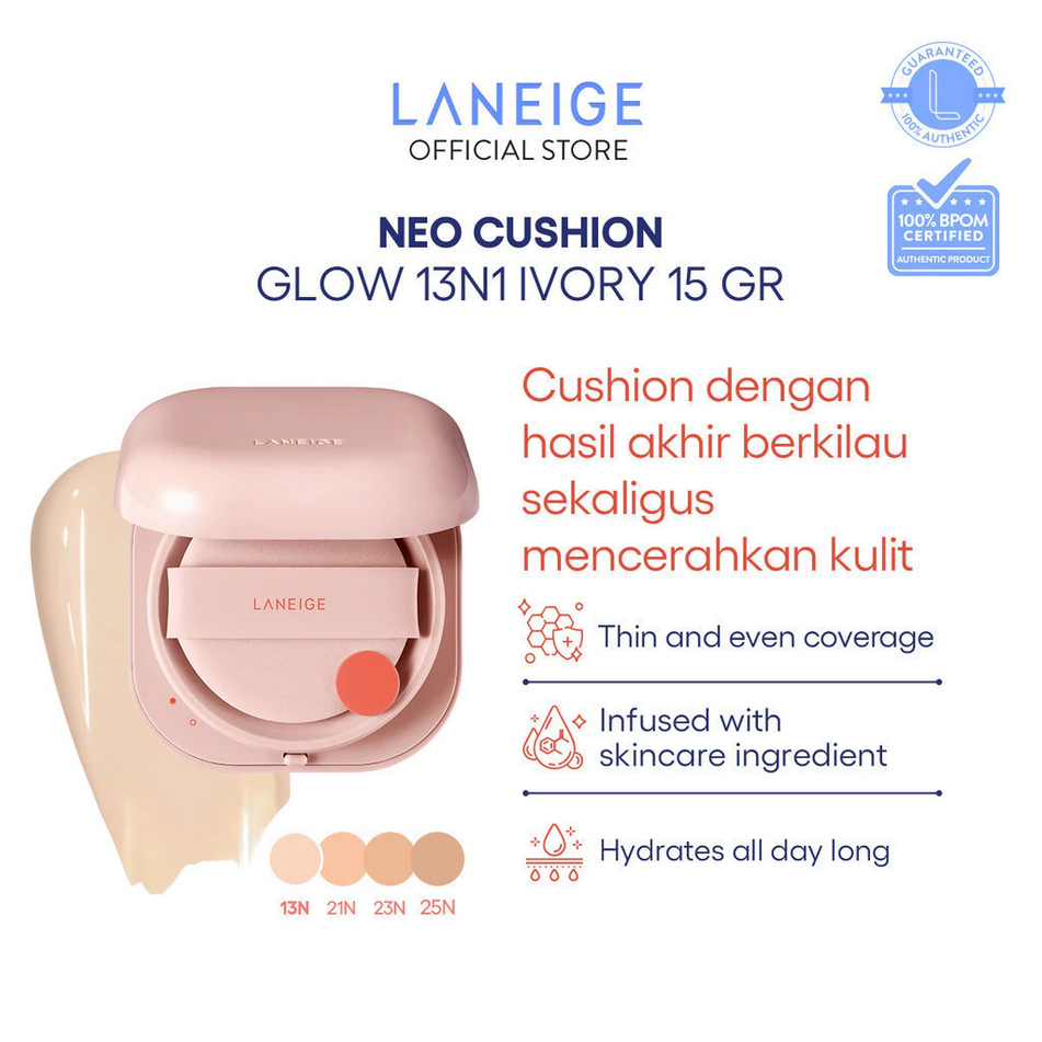 Laneige NEO Cushion Glow 13N - 15g FREE Refill