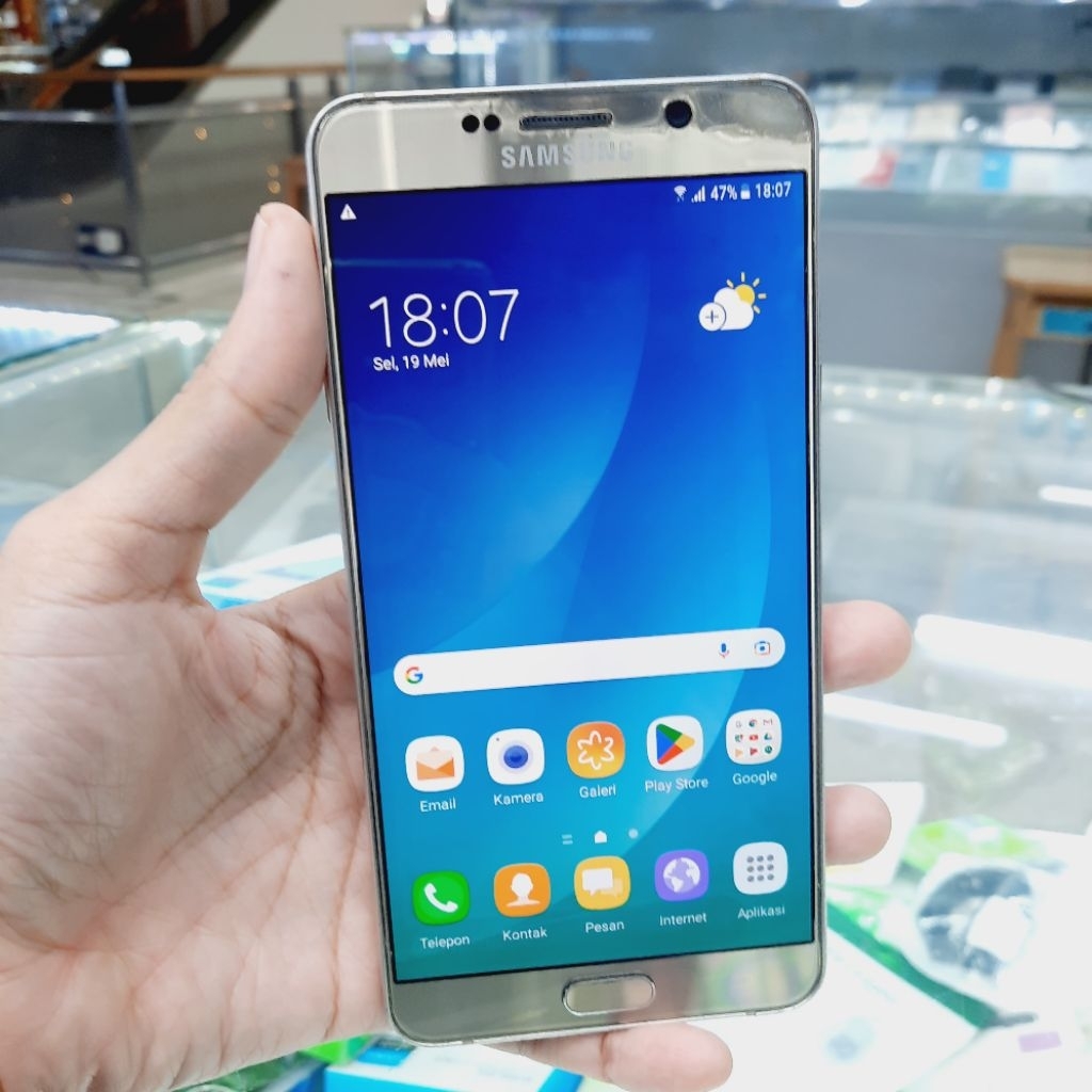 Samsung Note 5 4/32 GB - Gold- Bekas Garansi SEIN - Second