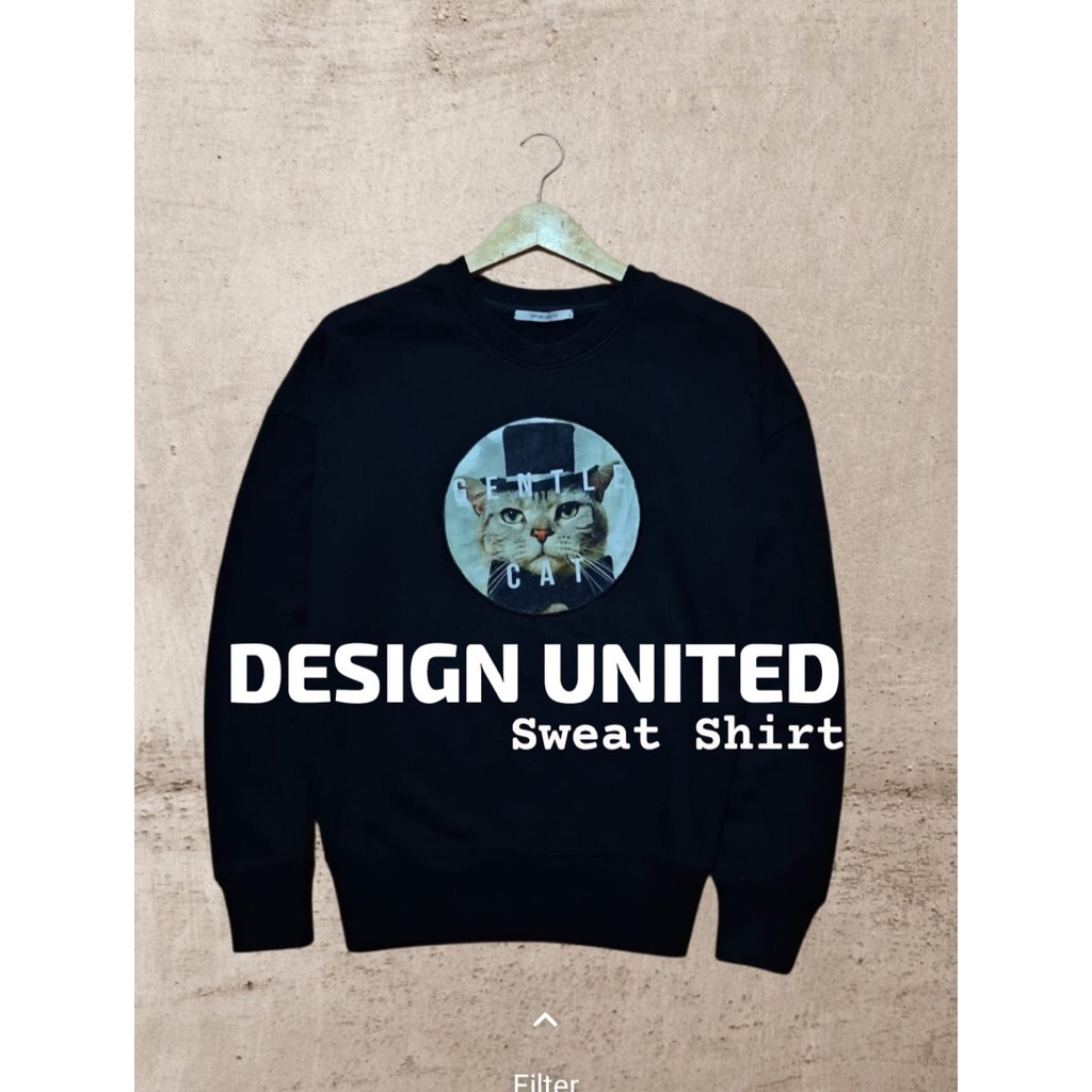 crewneck keren Design United papan atas bahan tebal warna pekat second preloved
