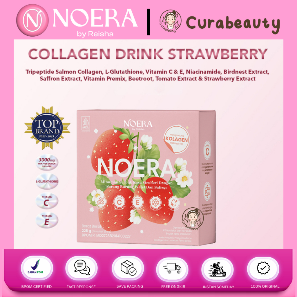 CURABEAUTY MANADO NOERA COLLAGEN DRINK WITH BIRDNEST AND SAFFRON EXTRACT IMPROVED FORMULA