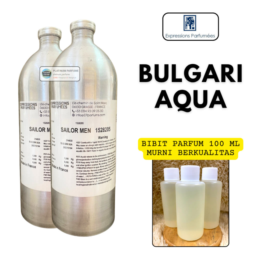 Bibit Parfum BULGARI AQUA Repack 100 ML MURNI By EXPRESSIONS SAILOR MEN  - PERFUME Non ALkohol - AQU
