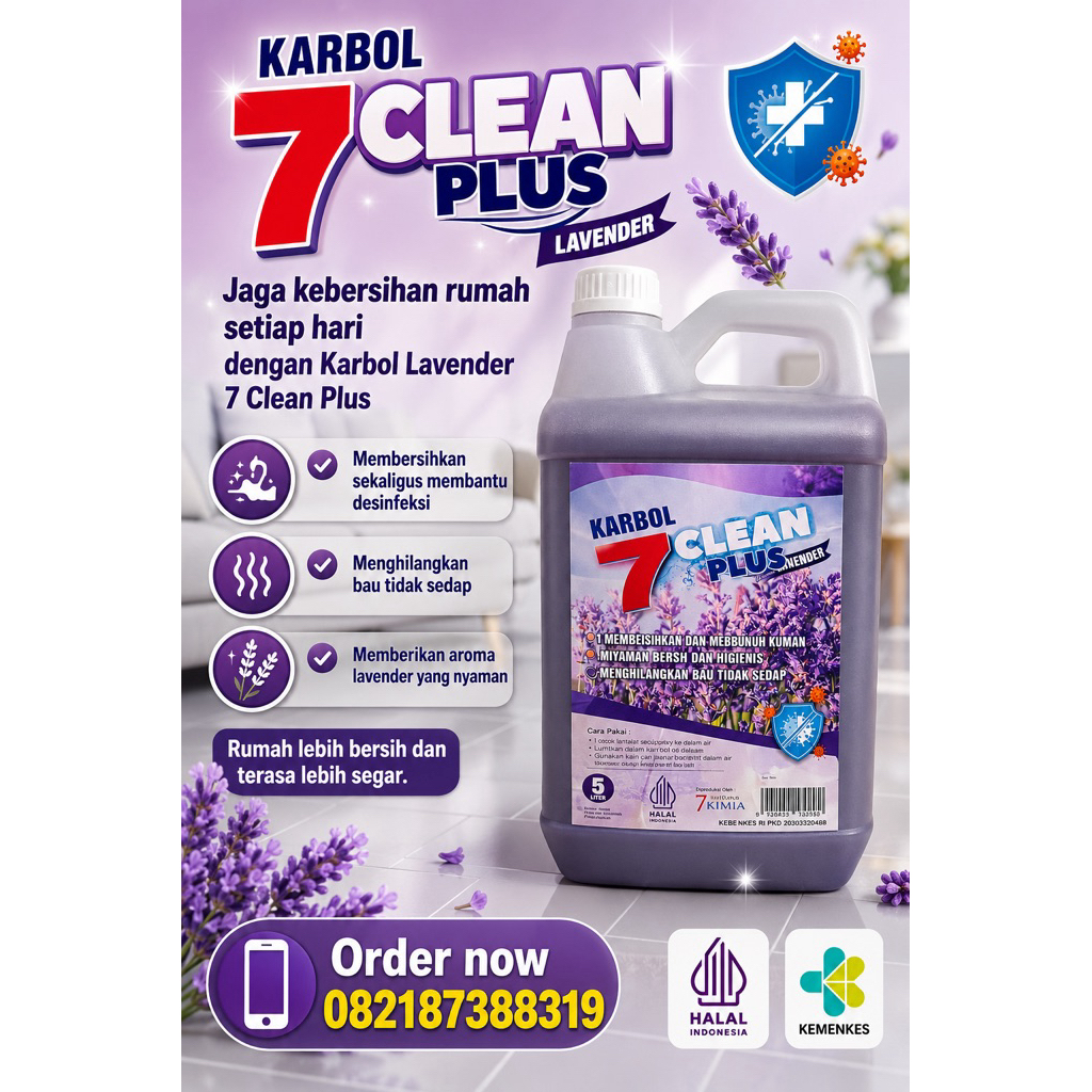 7CLEAN PLUS KARBOL LAVENDER / PINE / WIPOL SABUN PEMBERSIH KAMAR MANDI