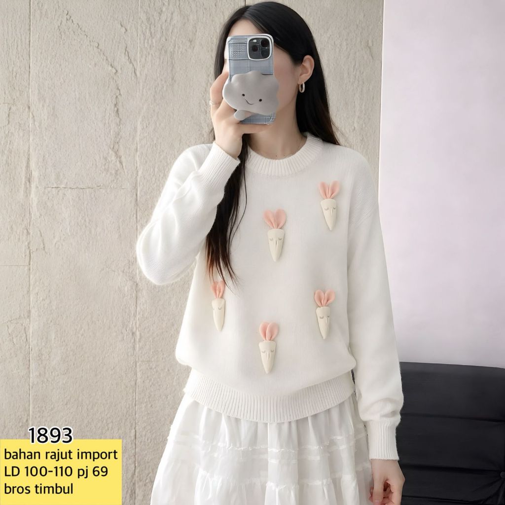 Blouse Rajut Lengan Panjang Import Blouse Rajut Kekinian Import Pakaian Rajut Import Ootd Rajut Baju