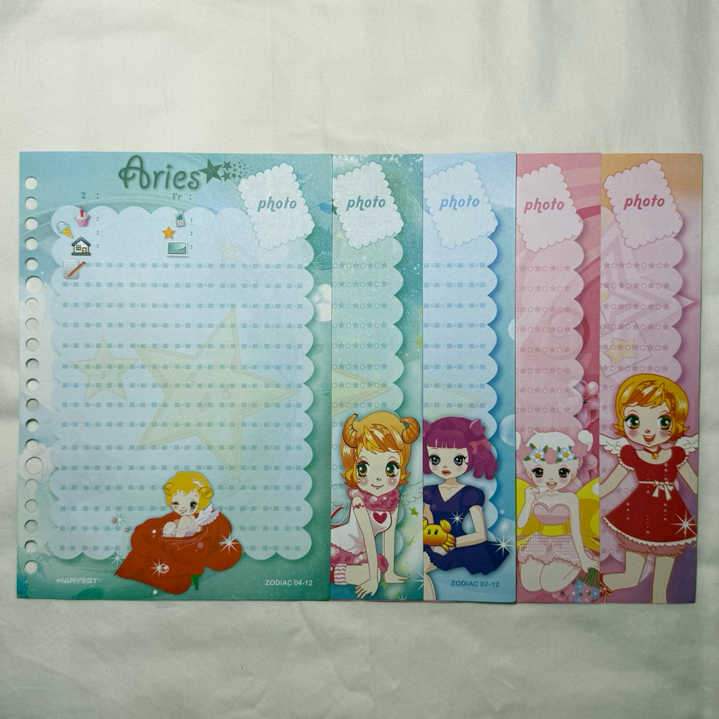 Vintage Binder Coquette / Kertas Orji / File Harvest Zodiac Aries Taurus Libra Cancer Virgo Series /