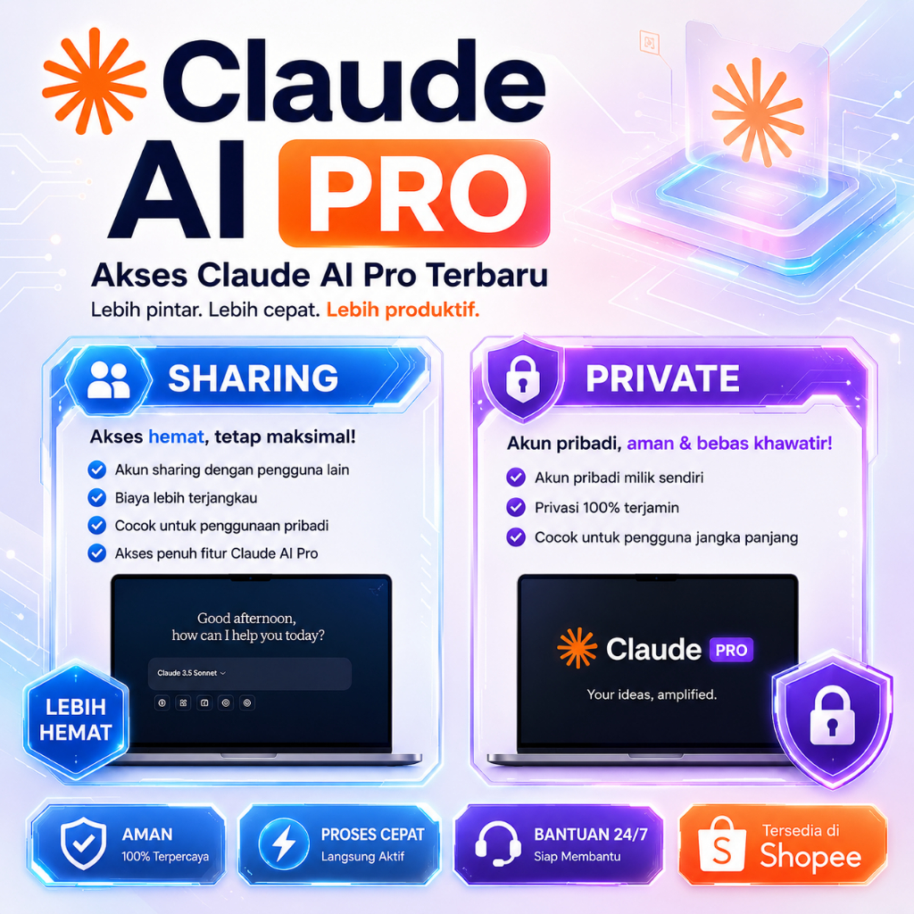 Claude AI Pro Private/Sharing Aman Full Garansi