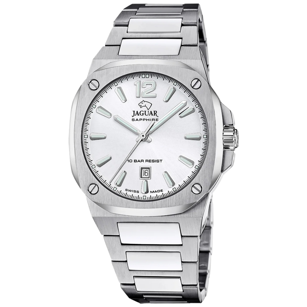 Galery Jam Tangan JAGUAR J1024/4 Silver Dial White Stainless Steel Swiss Made