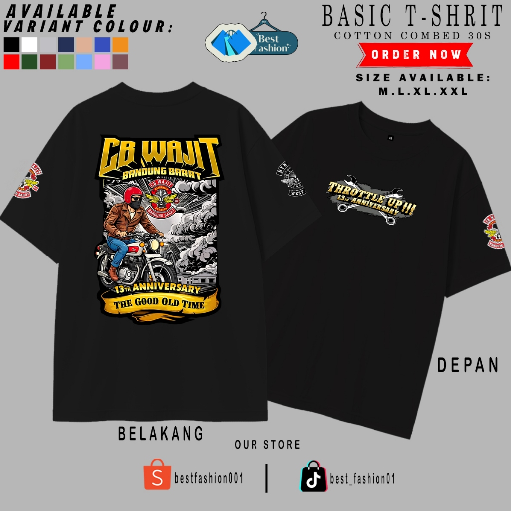Kaos Acara 13Th Anniversary CB Wajit Bandung Barat Kaos Unisex