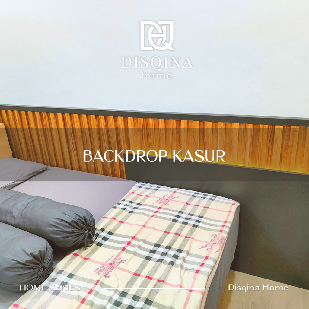 Custom Backdrop Kasur Minimalis Kisi Kayu Backdrop Dinding Kamar Tidur