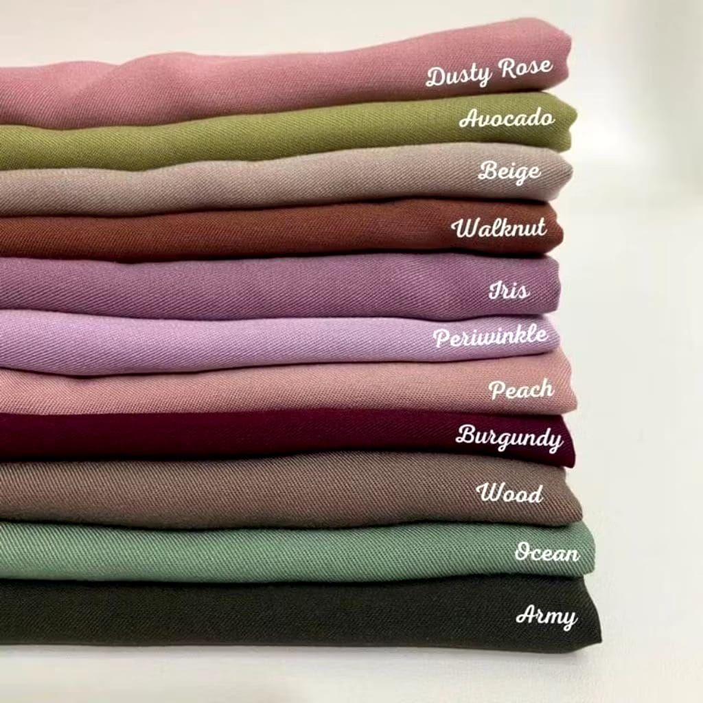 Kain Rayon Twill Premium - Kain Twill Polos Full Variasi Warna lengkap - Kain Rayon Twill Original