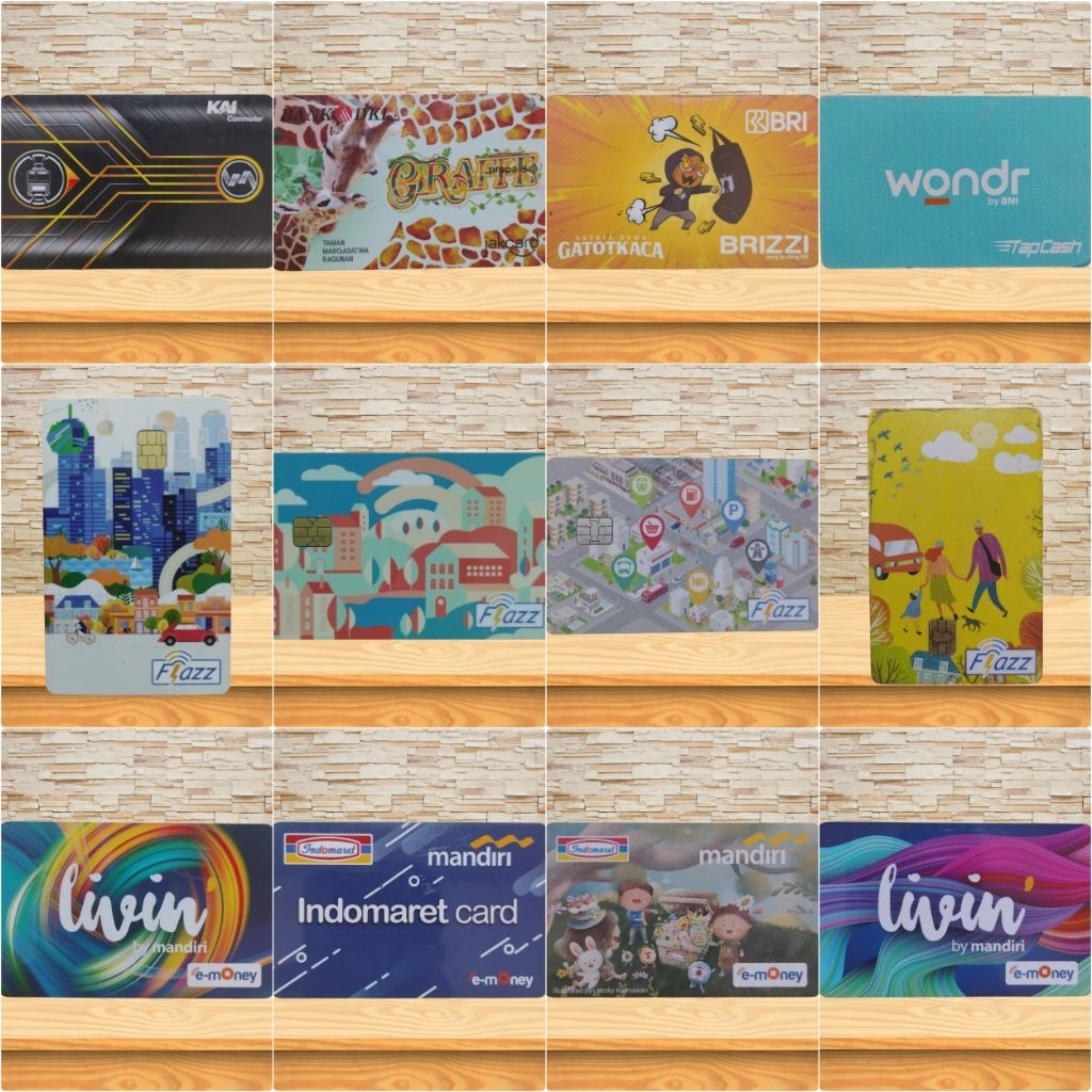E-Money E-Toll Card Mandiri BCA BRI untuk TOLL TRANSJAKARTA KRL MRT LRT