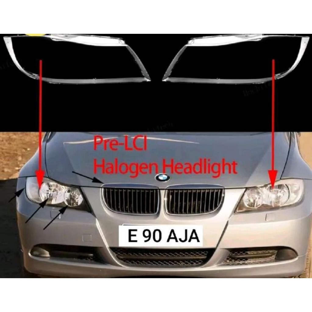 Mika headlamp mika lampu depan BMW E90 pre Facelift 2005-2009 Halogen tahan UV satu set