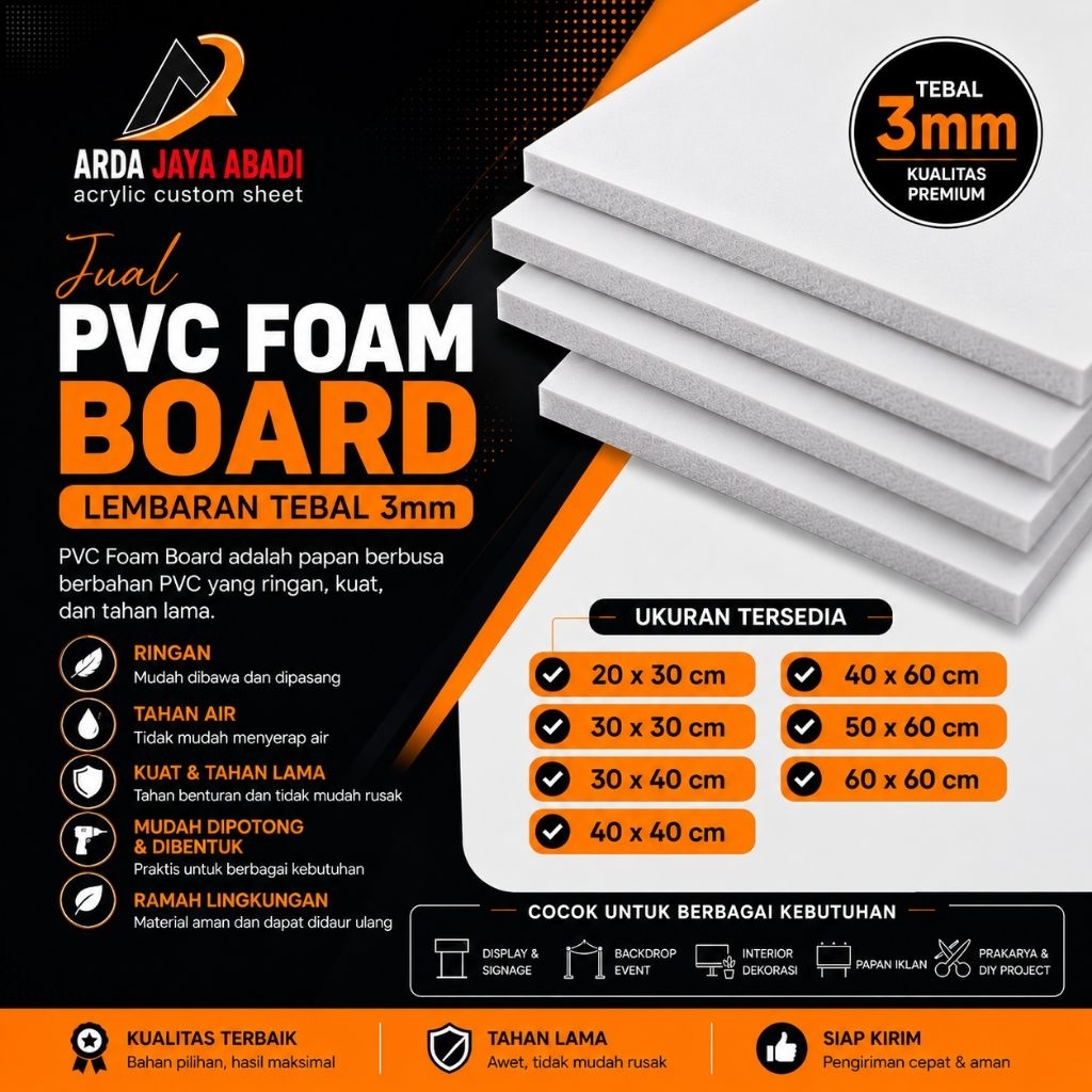 PVC Board 3mm putih/pvc board lembaran 3mm