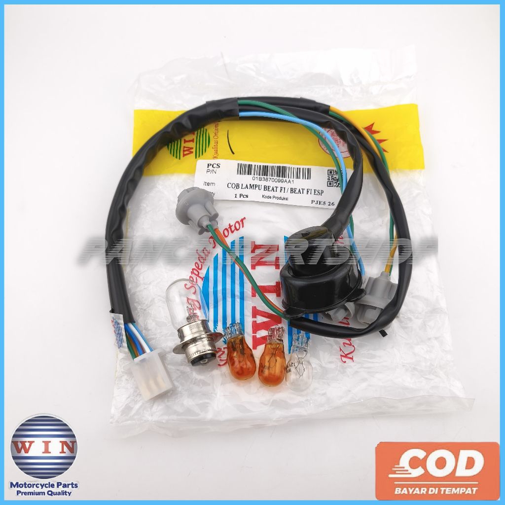 WIN - KABEL SOKET LAMPU DEPAN BEAT FI 2012 2013 2014 2015 2016 ASLI WIN CABEL FITING SOKKET SOCET FI