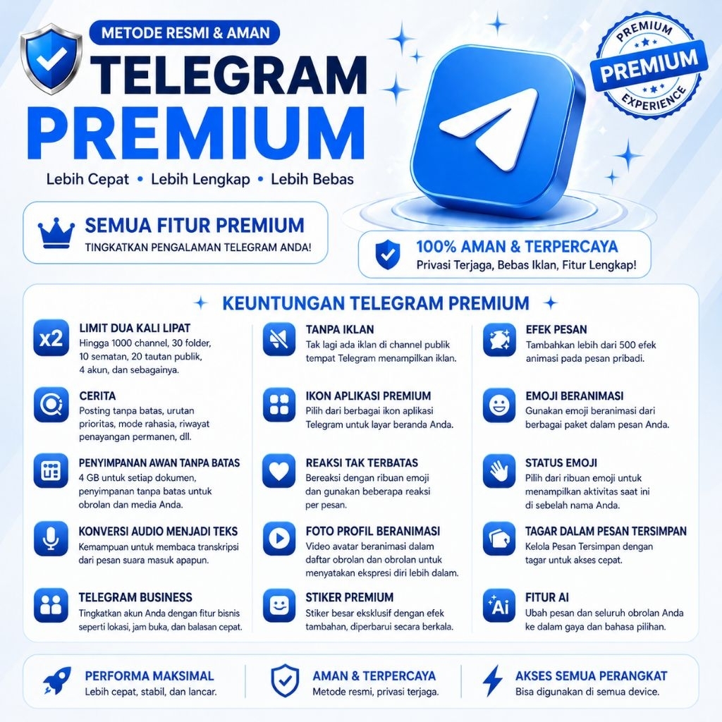 akun telegram siap pakai premium 1 bulan