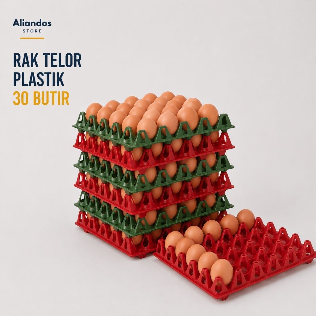 [ Aliandos store ] Rak Tempat Telur Plastik 30 Butir 29x29x5cm - Tray Egg Tray Wadah Penyimpan Telur