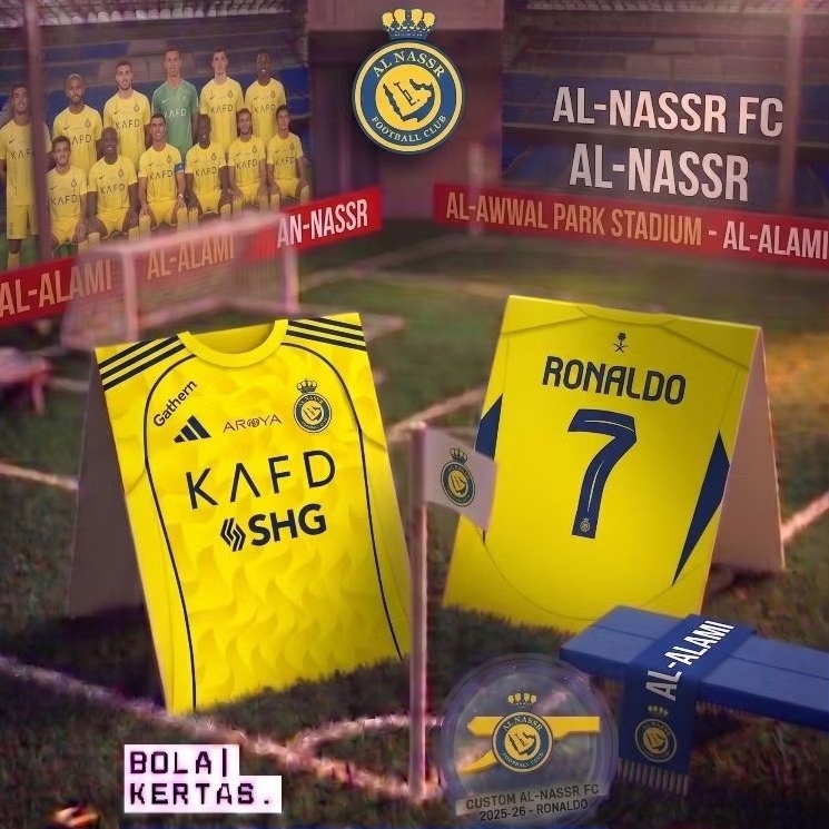 Bola Kertas | Starter Kit Al Nassr Home 2026 | Mainan Bola Kertas | Al Nassr