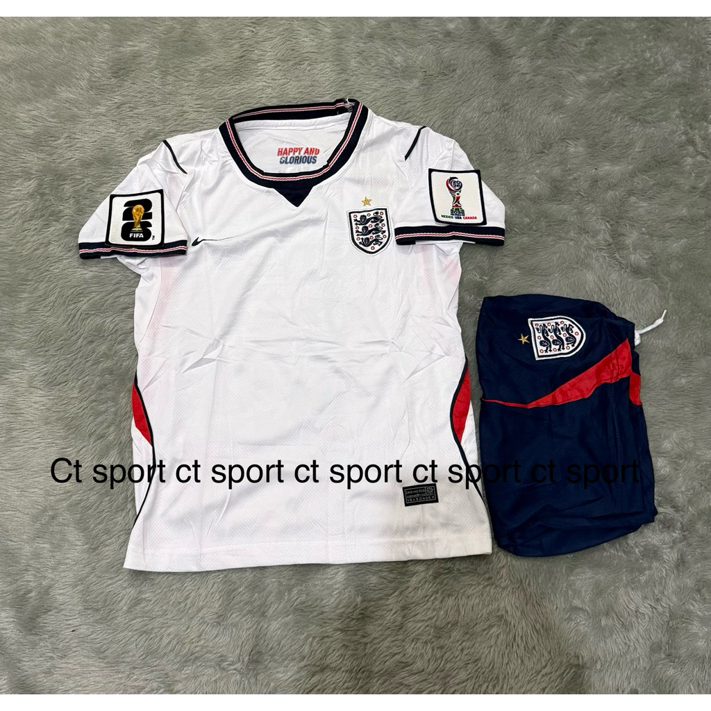 full patch piala dunia 2026 baju bola anak anak ( kids ) inggris home terbaru 2026