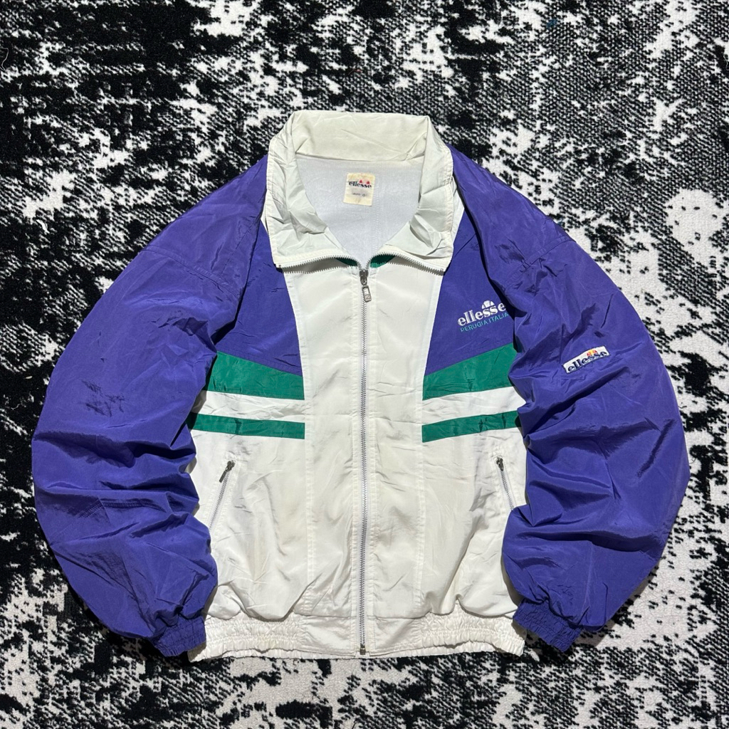 Windbreaker Ellesse RARE Big Logo 90s Jacket Vintage Colourblock
