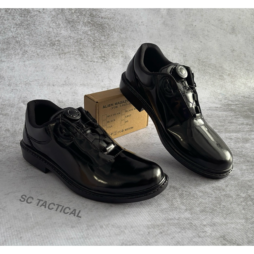 Sepatu PDH Tactical Tali Putar Kulit Asli TNI POLRI / Sepatu PDH Putar / Sepatu PDH Polri / Sepatu P
