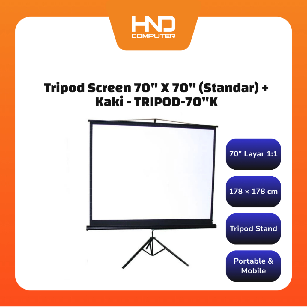 Tripod Screen Projector - Layar Proyektor Tripod 70"