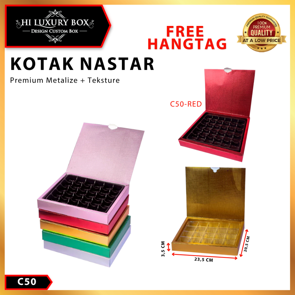 Box Coklat/Kotak Kue Nastar Mika/ Box Hampers /BoxHologram/Hijab C50