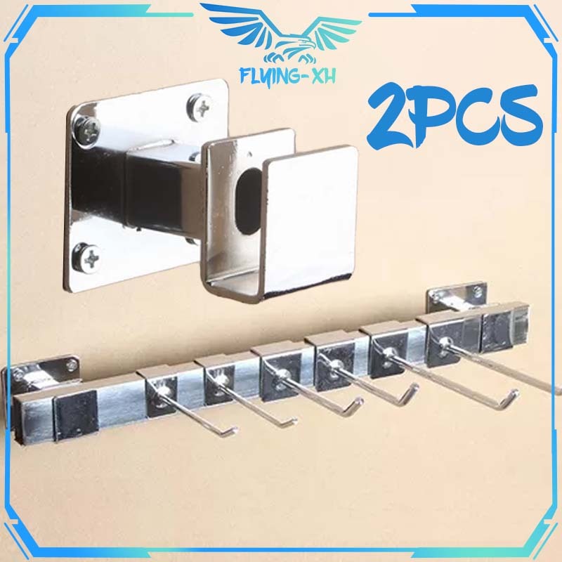 Braket Pipa Kotak Bracket Pipa Dinding Tahan Beban Berat Braket Besi Kotak 2pcs T Pipa Kotak Bracket