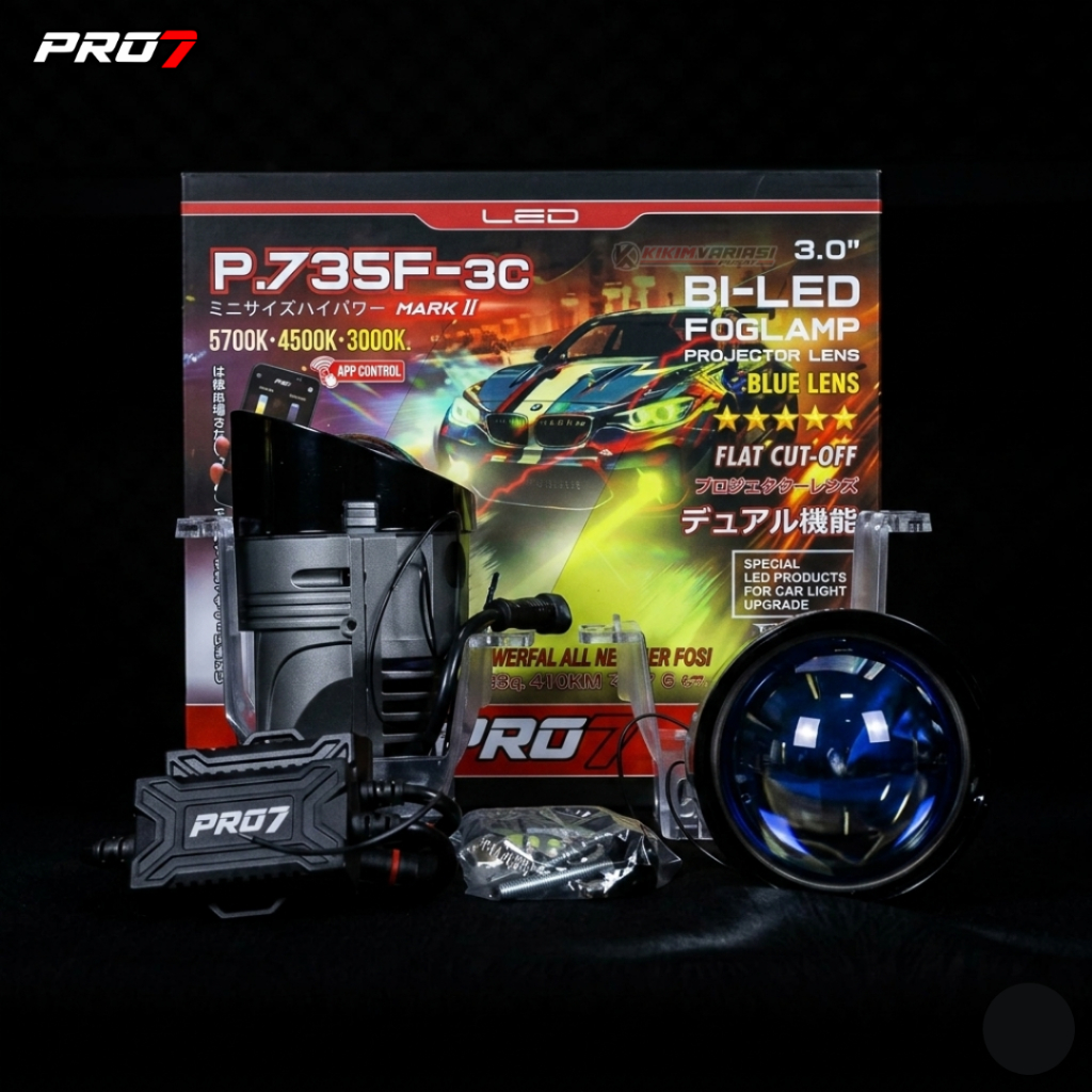 PRO7 P.735F-3C mark II Lensa Proyektor Foglamp 3.0" Double Laser-Tech I Ready STok Siap Kirim