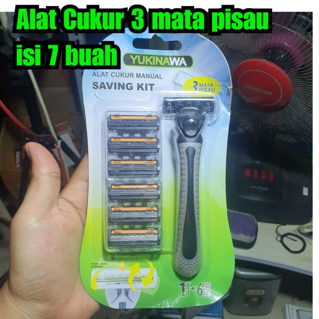 Alat cukur jenggot isi 7 alat cukur 3 mata pisau isi 7 buah alat cukur kumis manual saver manual pen
