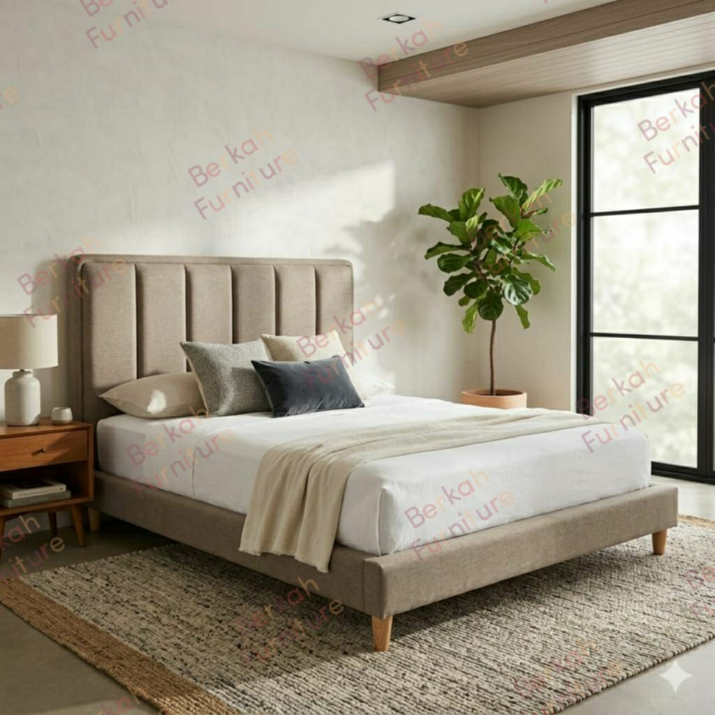 Divan Sandaran Elite Modern Minimalis Kanvas Cream