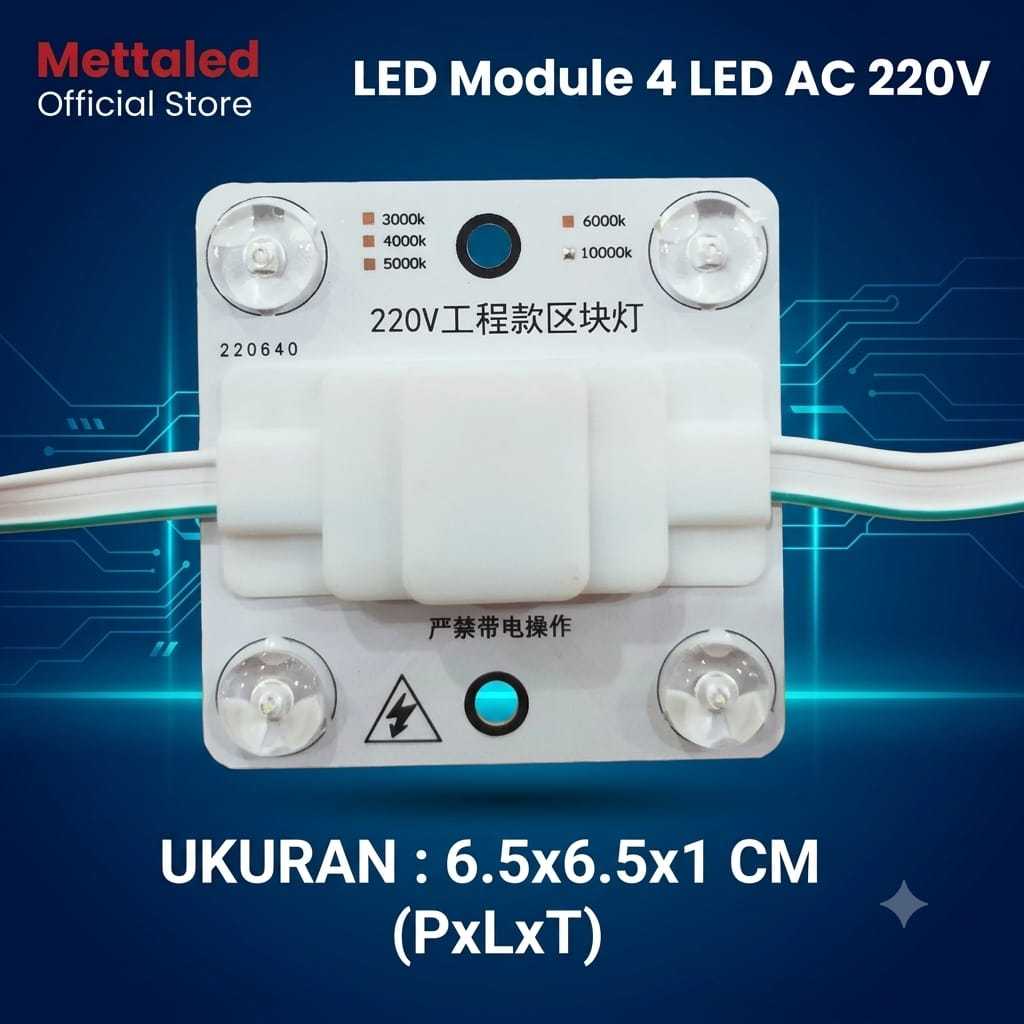 Led Module Lampu Modul 4 Mata AC 220V Indoor Dan Outdoor