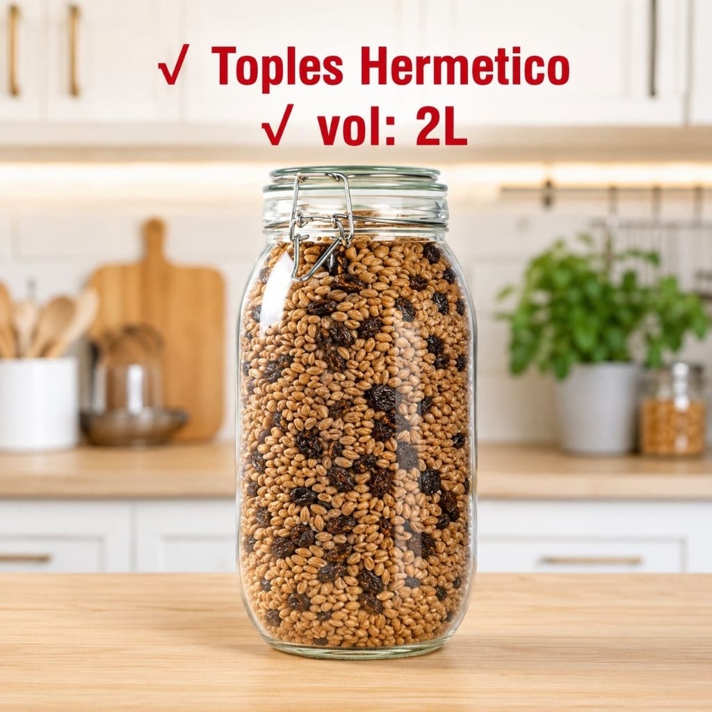 Hermetico Jar 2000ml/ Hermetico Jar/ Glass Jar with Clamp Lid/ Hermetico Canister TW10011