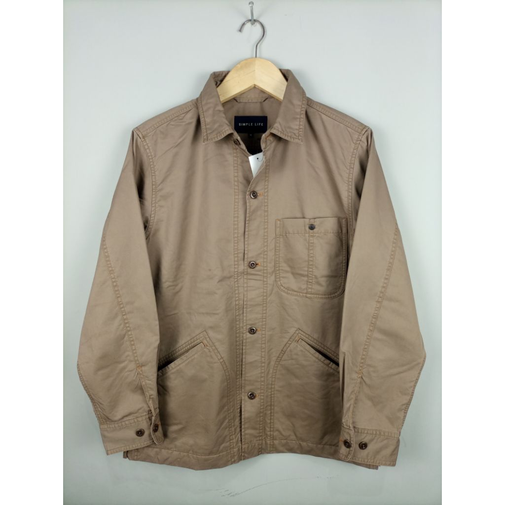 Jaket Simple Life Kasual Kanvas_Coklat_Like New_Size M fit L