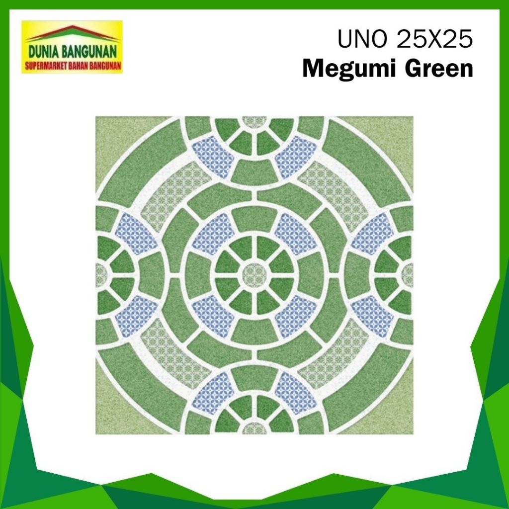 Keramik Lantai Kamar Mandi UNO 25x25 KW1 Megumi Green Keramik Lantai Kasar