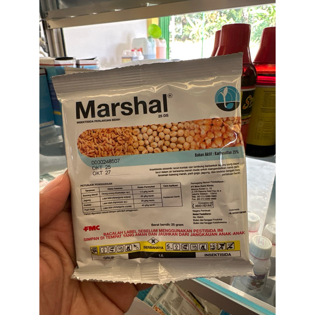 Insektisida Marshal 25DS 25gr - Sistemik, Kontak dan Lambung, Bubuk Merah Muda