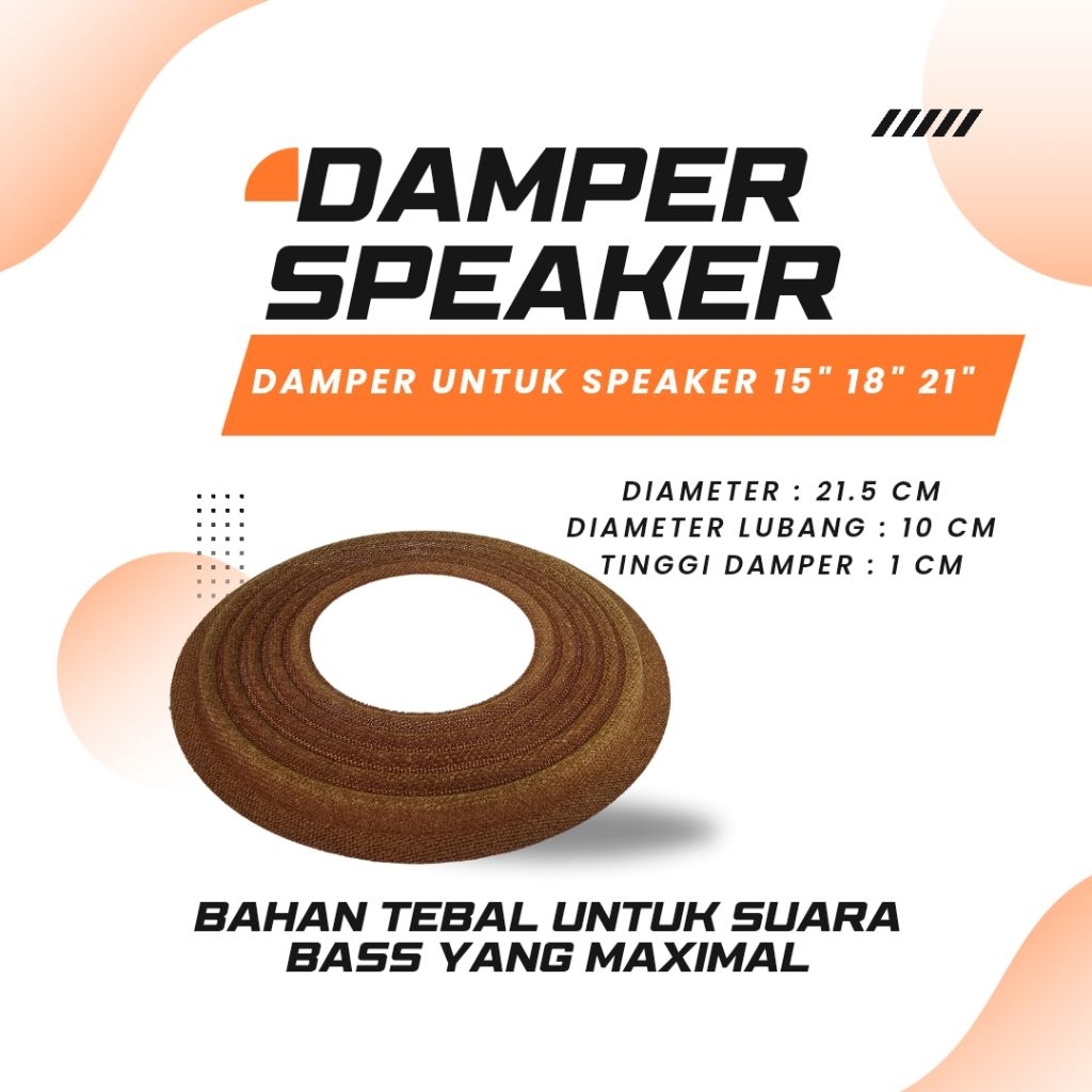 Surya Agung Damper 15inch 18inch 21inch Dumper Demper Komponen speaker bahan tebal, diameter 21.5cm/