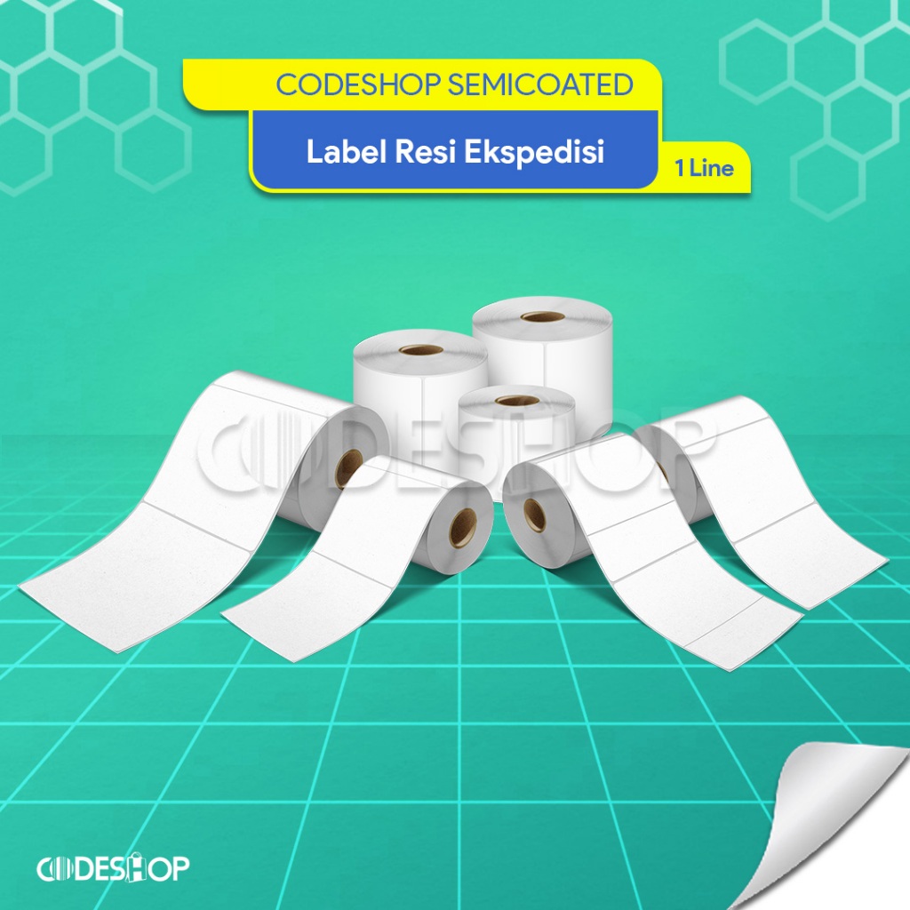 Label Semicoated Cetak Label Ekspedisi Pengiriman Tahan Lama 1 Line - Codeshop Collection