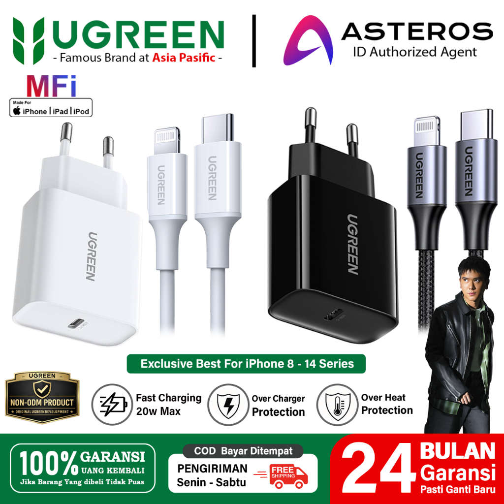 UGREEN Charger iPhone MFi Fast Charging Type C to Lightning Untuk iPhone 11 12 13 14 Pro Max