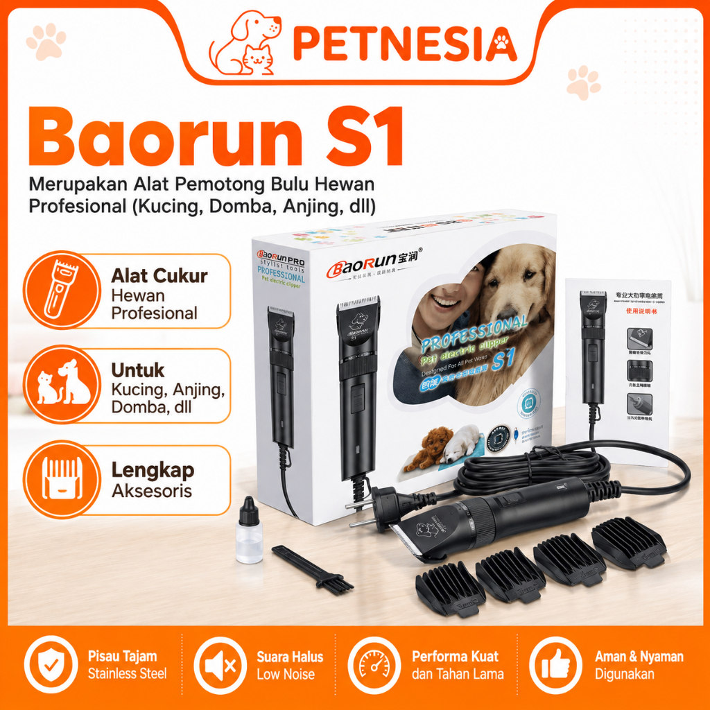 BAORUN S1 - Alat Cukur Bulu Domba - Mesin Cukur Hewan - Alat Cukur Bulu Hewan Elektrik