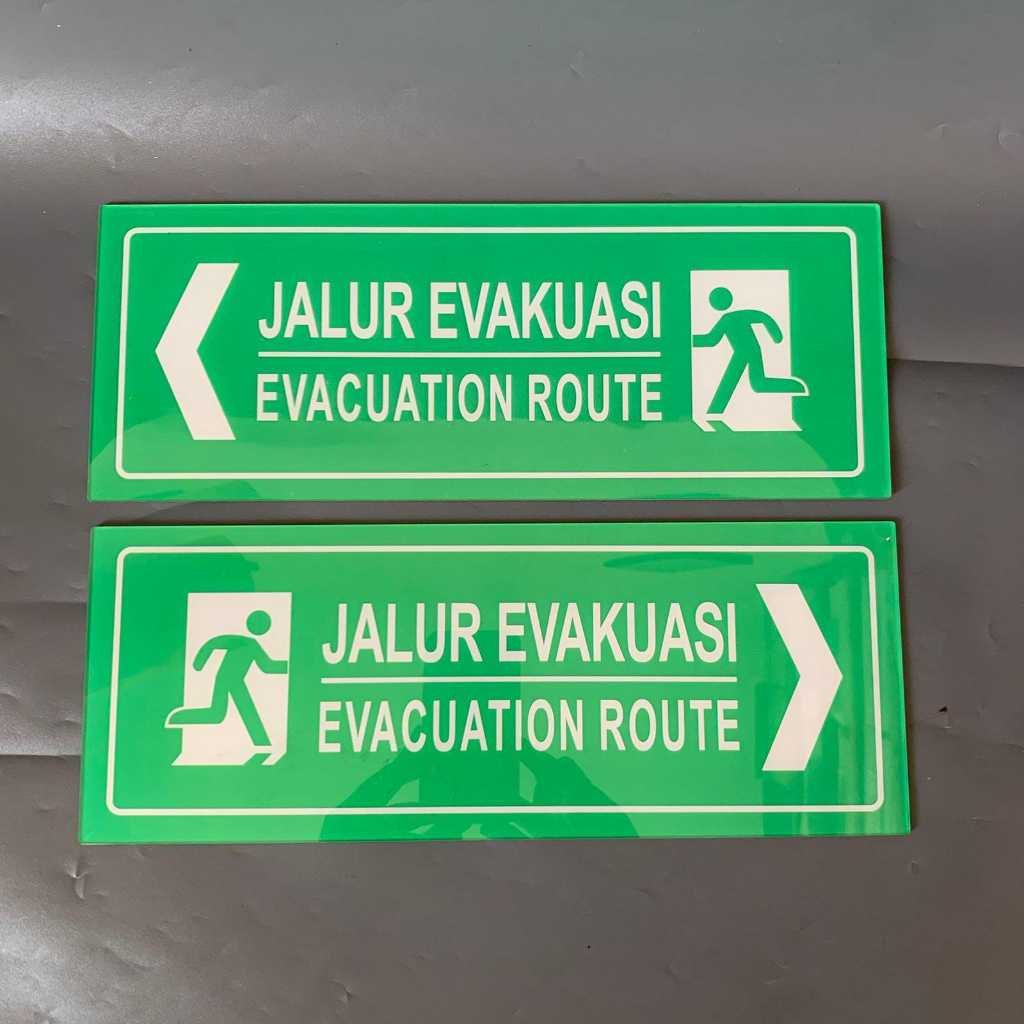 Akrilik Jalur Evakuasi - Rambu Akrilik K3 - Jalur Evakuasi Kiri Kanan