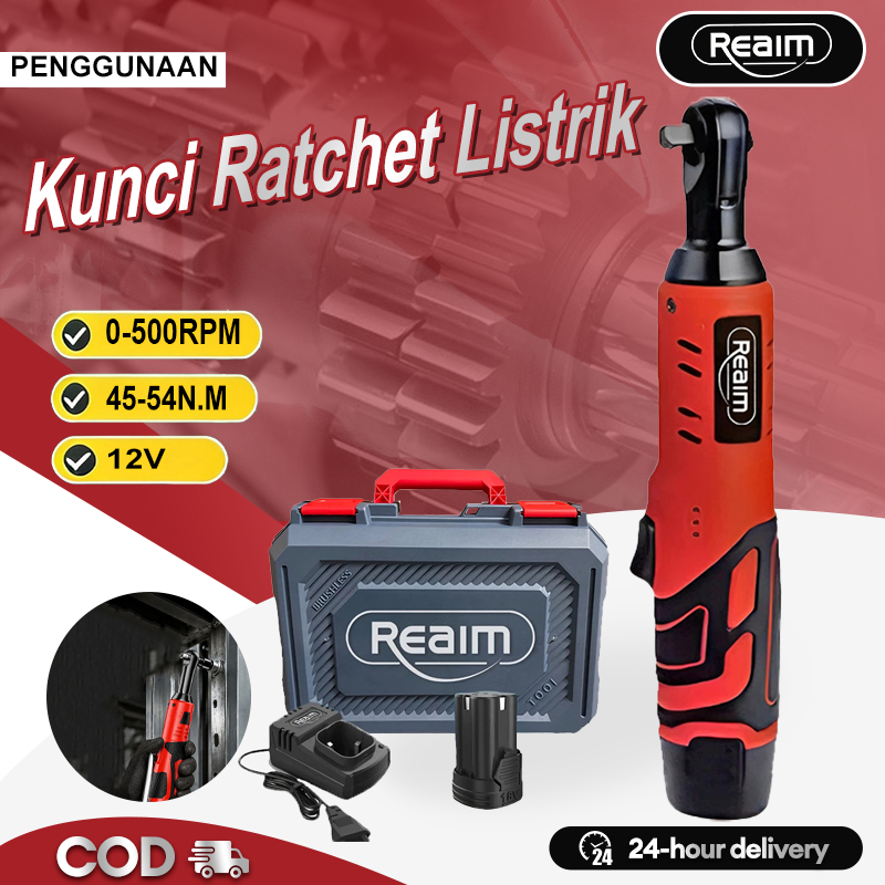 Reaim Kunci Ring Pas Ratchet 3/8" Torsi Maksimal 90N.m Perkakas Mobil kunci set lengkap
