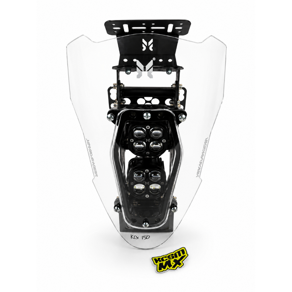 Tower Navigasi Motor KLX 150 Makadam Set Lengkap LED Spotlight GPS Mount Windshield