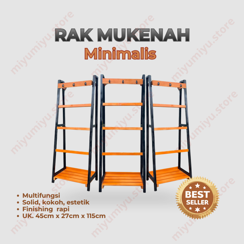 Rak Mukenah Kayu Minimalis Multifungsi Rak Mukena Estetik Organizer Mushola