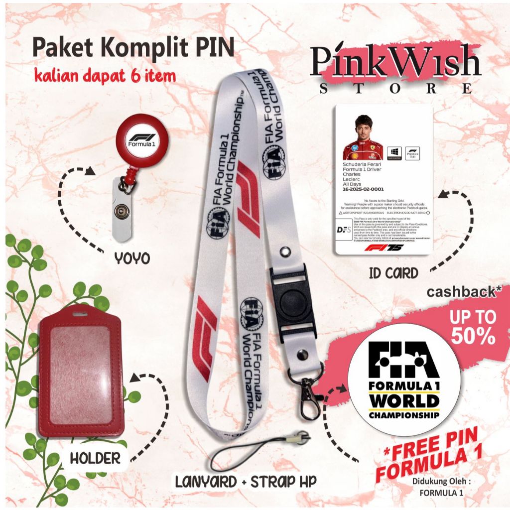 Tali IDcard Formula 1 | Lanyard FORMULA 1 [ READY STOCK ] TERMURAH